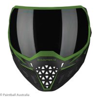 Empire EVS Black Green goggle clear lens front view