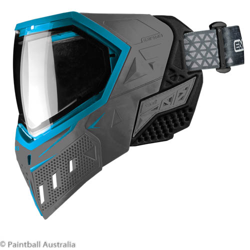 Empire EVS Grey Cyan goggle clear lens profile view