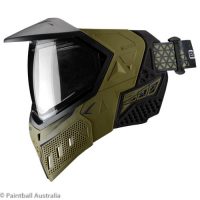 Empire EVS Olive Black goggle clear lens profile view a