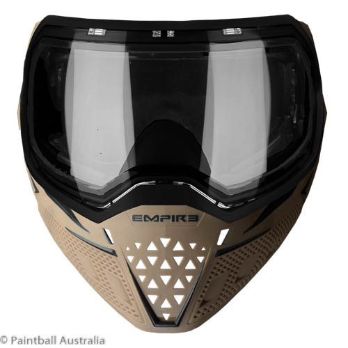 Empire EVS Tan Black goggle clear lens front view