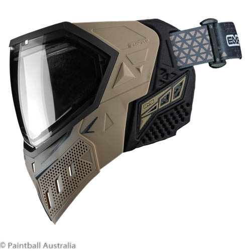 Empire EVS Tan Black goggle clear lens profile view a