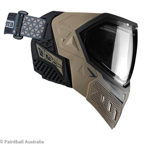 Empire EVS Tan Black goggle clear lens profile view b