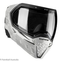Empire EVS White Black goggle clear lens 3 quarter view b