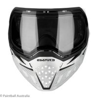 Empire EVS White Black goggle clear lens front view