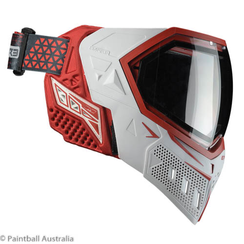 Empire EVS White Red goggle clear lens profile view b