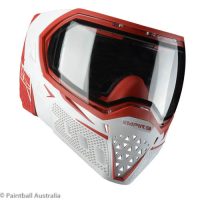 Empire EVS White Red goggle clear lens 3 quarter view b